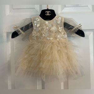 TUTU DU MONDE Dreamscape layered tutu dress sequin & floral embellishments 0-3m